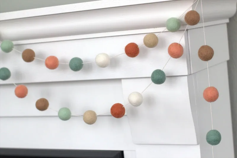 Felt Ball Garland- Earth Tones