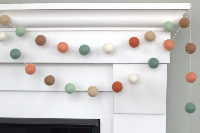 Felt Ball Garland- Earth Tones