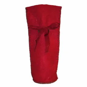 Felt Gift Bottle Bag in  Maroon Red