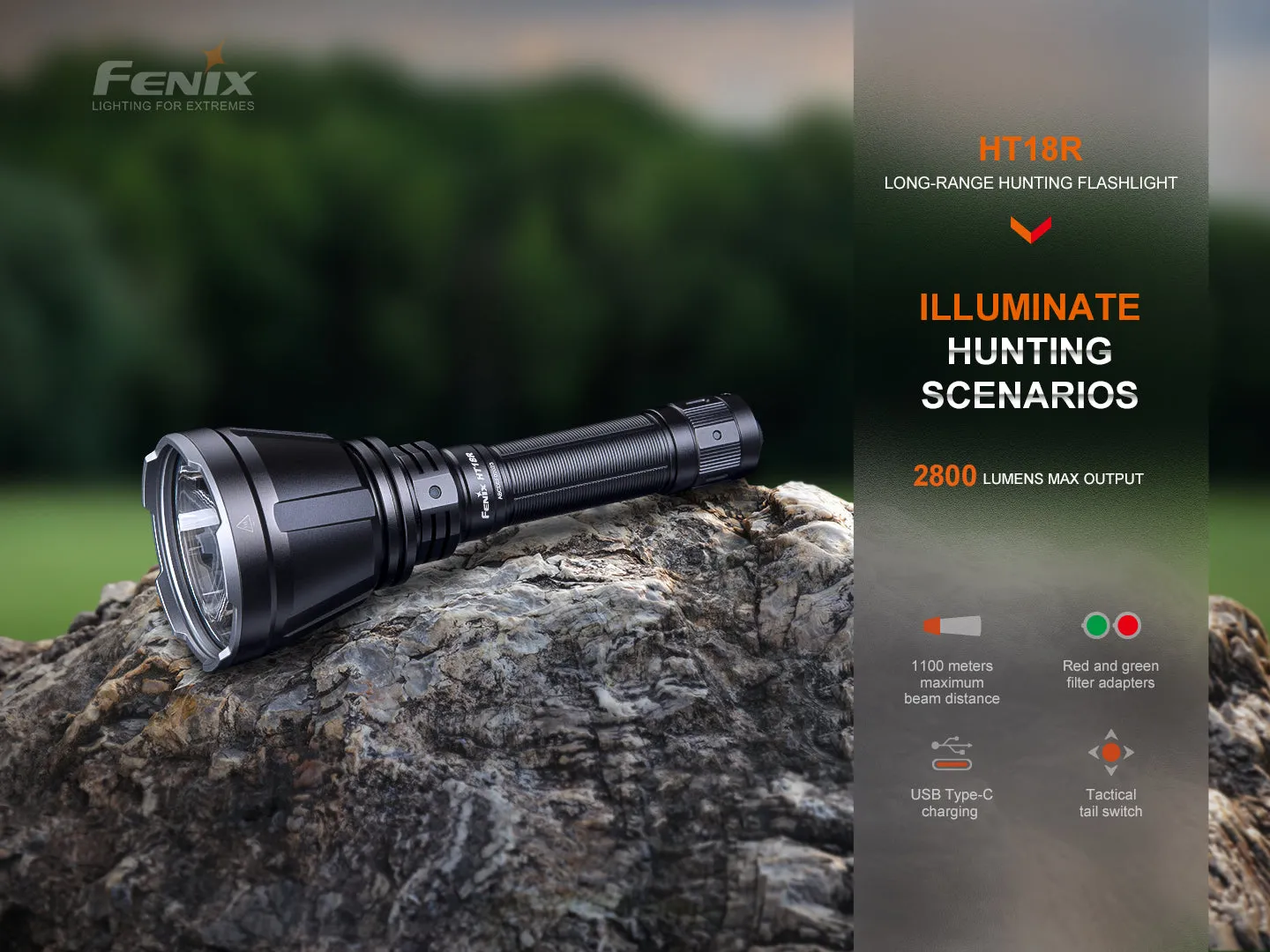 Fenix HT18R Rechargeable LED Hunting Light