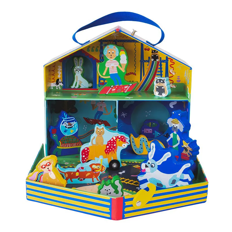 Floss & Rock Playbox with Wooden Pieces - Pets