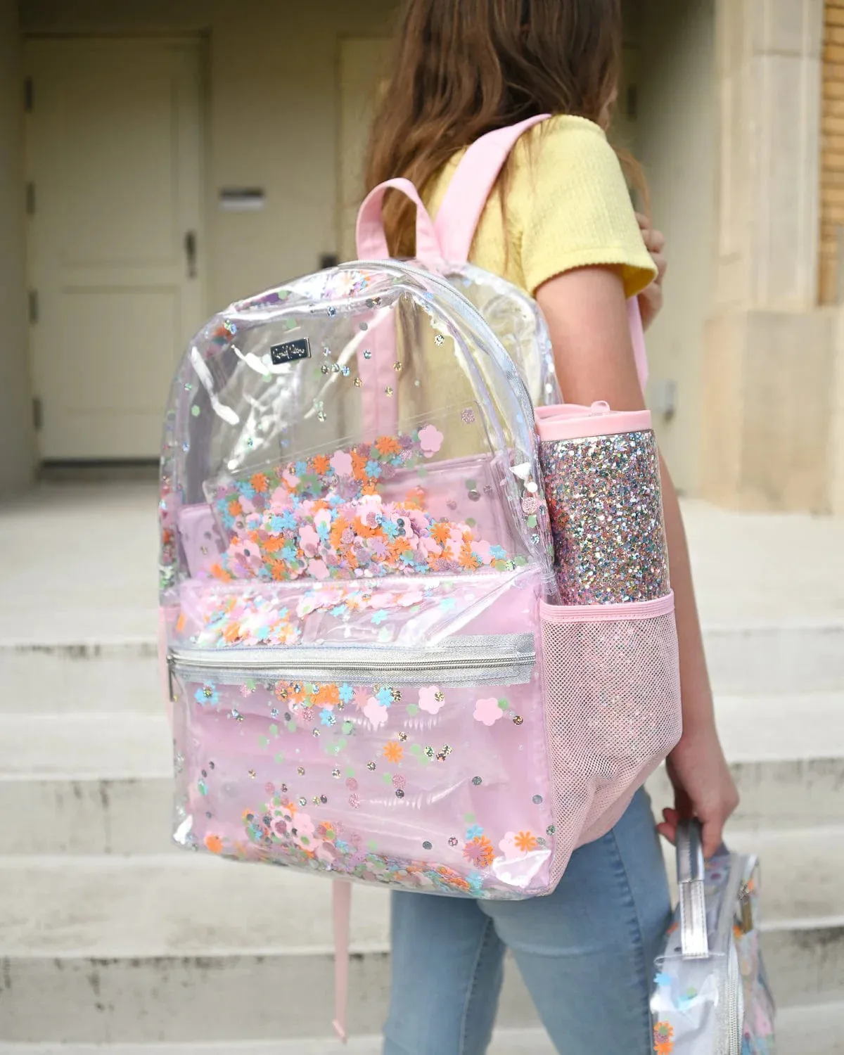 Flower Shop Confetti Clear Backpack