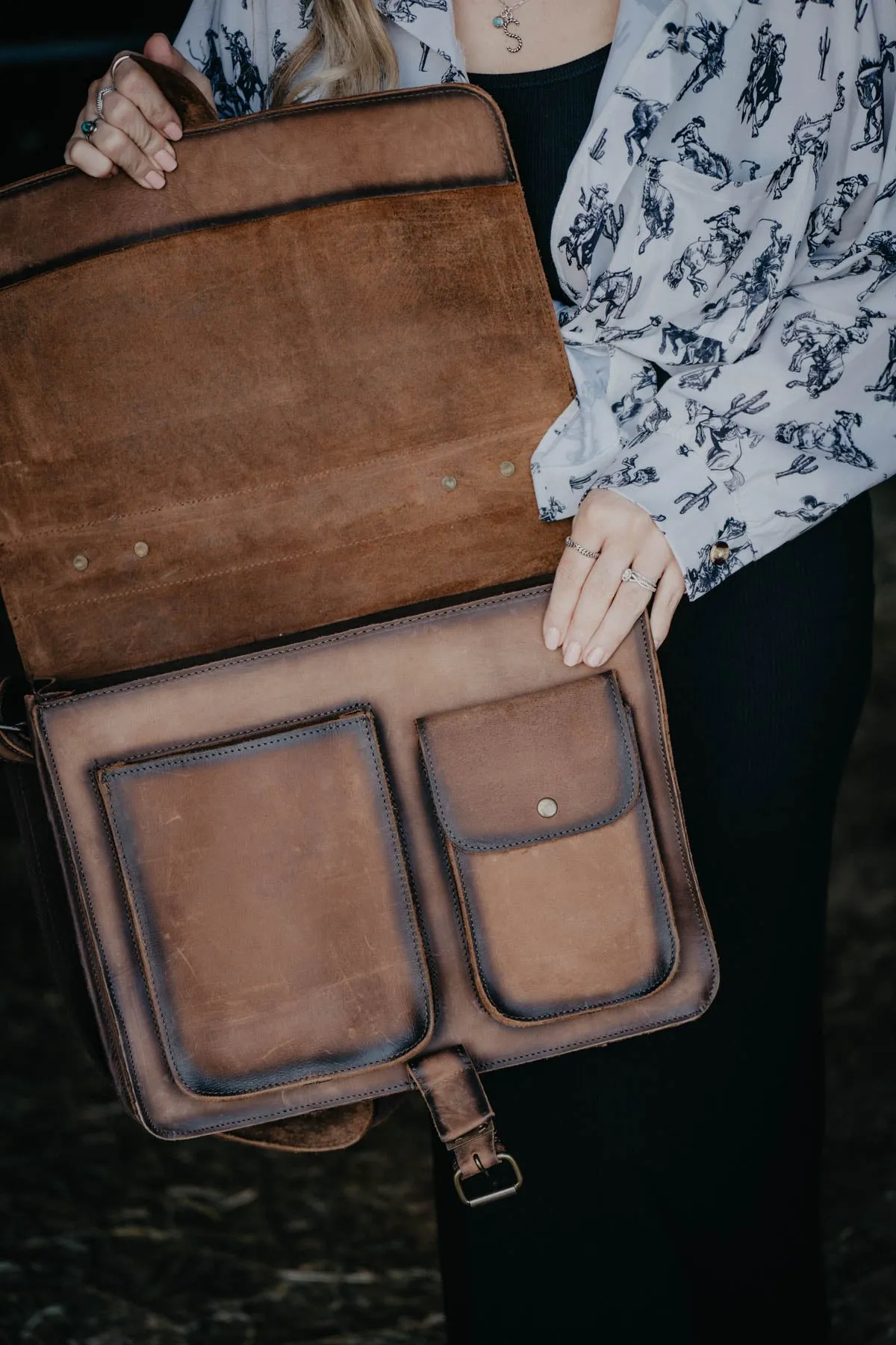 'Foreman' Leather Portfolio / Briefcase by STS Ranchwear