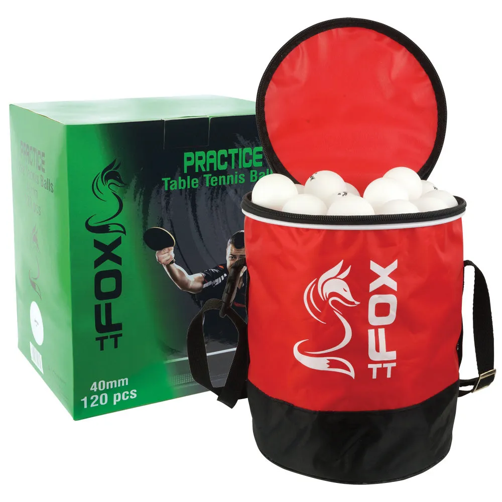 Fox TT Practice Table Tennis Balls & Bag (120 Pack)