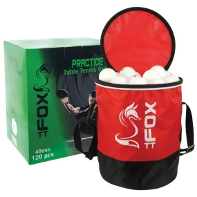 Fox TT Practice Table Tennis Balls & Bag (120 Pack)