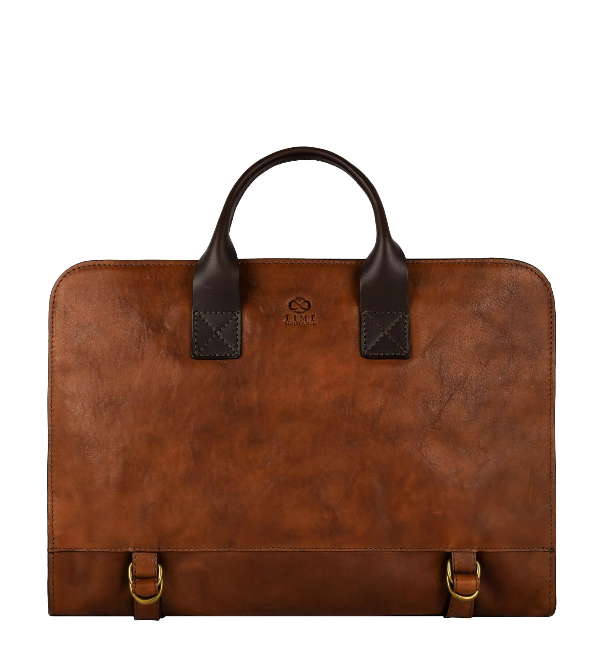 Full Grain Italian Leather Briefcase - Wide Sargasso Sea