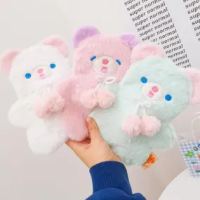 Fuzzy Pastel Bear Stationary Bag