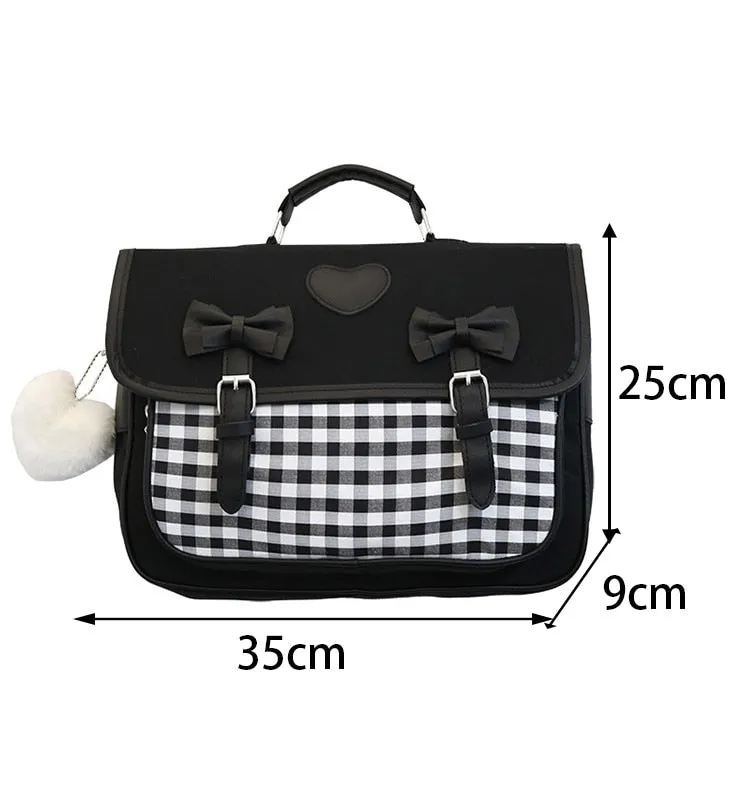 Gingham School Bag