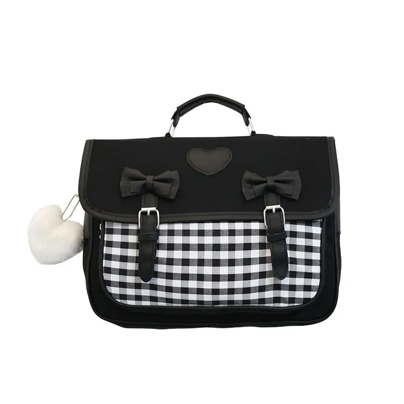 Gingham School Bag