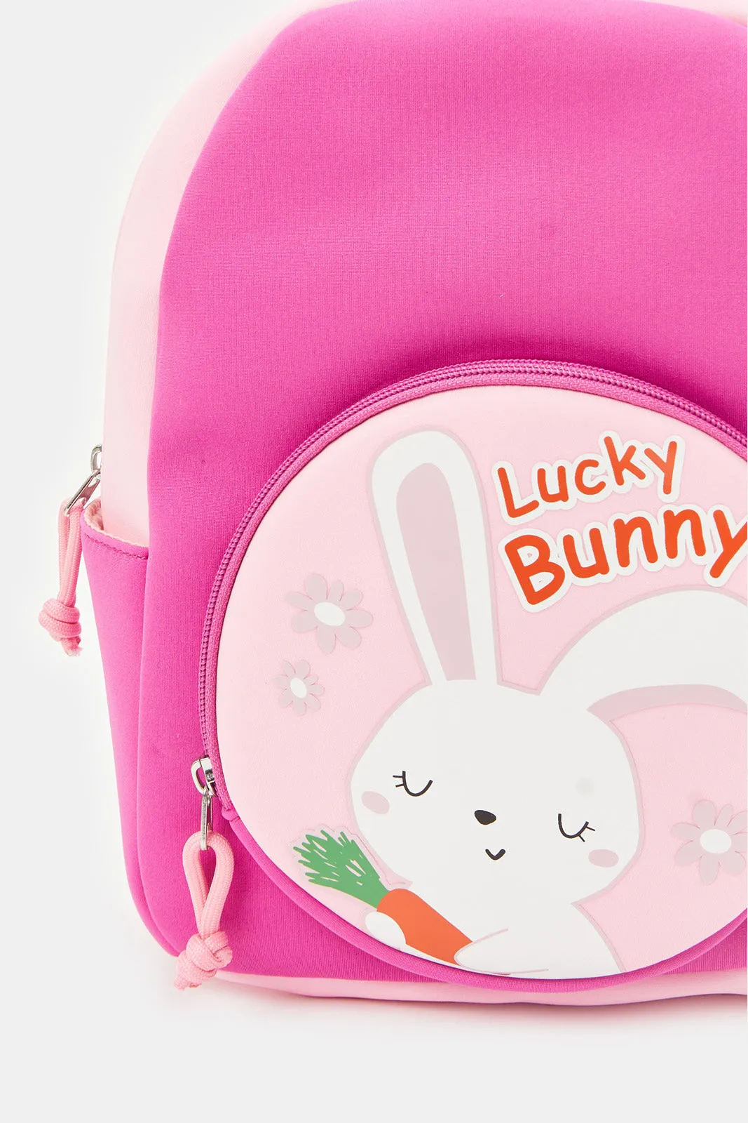 Girls Pink Character Printed Backpack