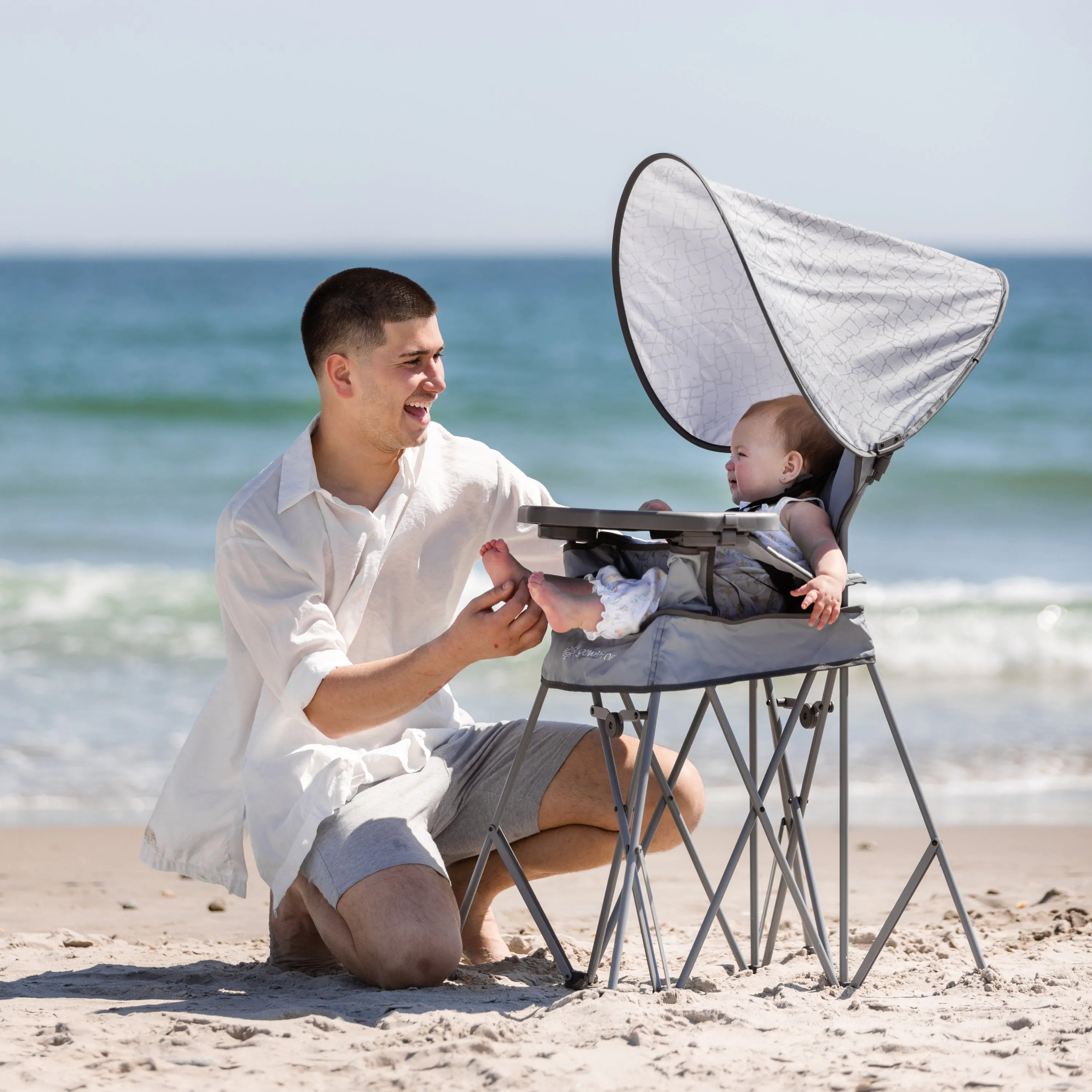 Go With Me® Uplift Deluxe Portable High Chair with Canopy - Elephant Grey