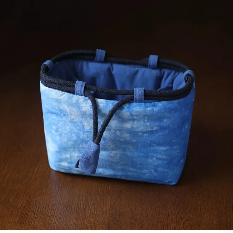 Gohobi Large Dyed Fabric Teaware Storage Travel Bag