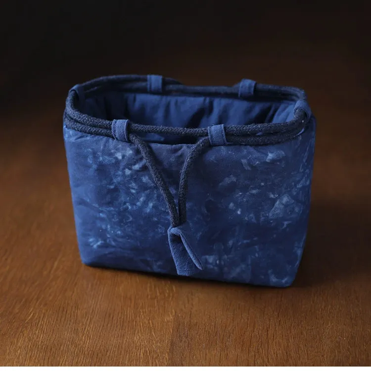 Gohobi Large Dyed Fabric Teaware Storage Travel Bag