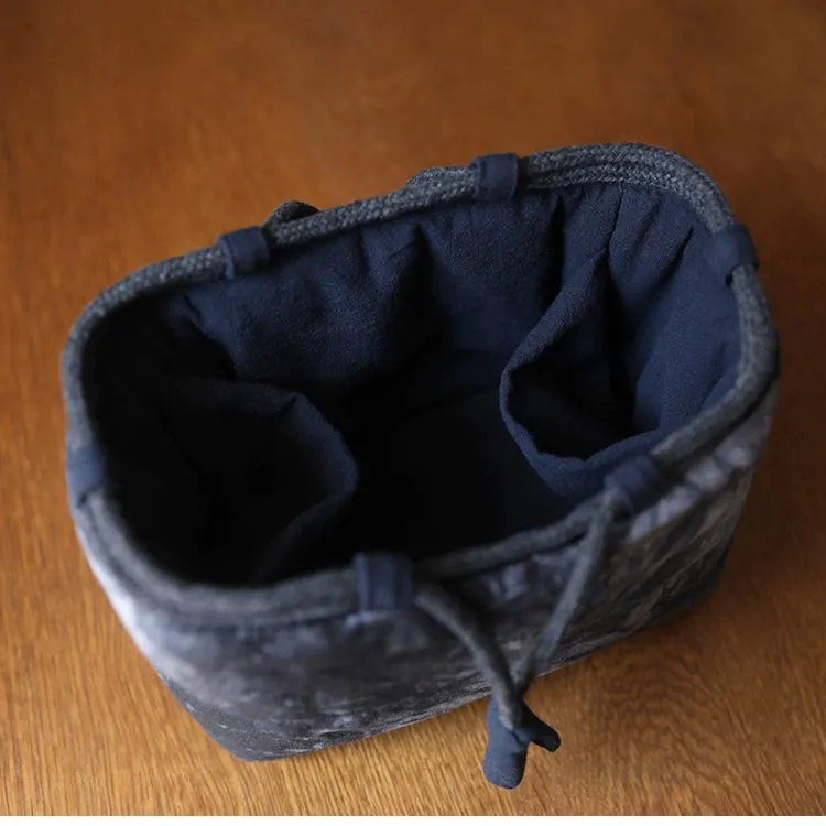 Gohobi Large Dyed Fabric Teaware Storage Travel Bag