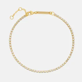 Gold Fine Tennis CZ Bracelet