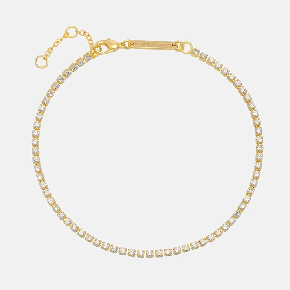 Gold Fine Tennis CZ Bracelet