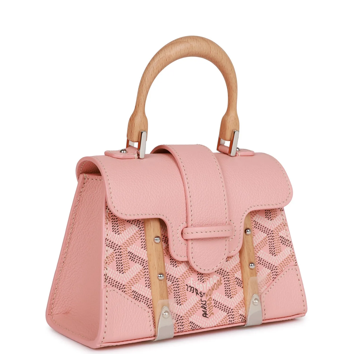 Goyard Saigon Structure Nano Bag Pink Goyardine Silver Hardware