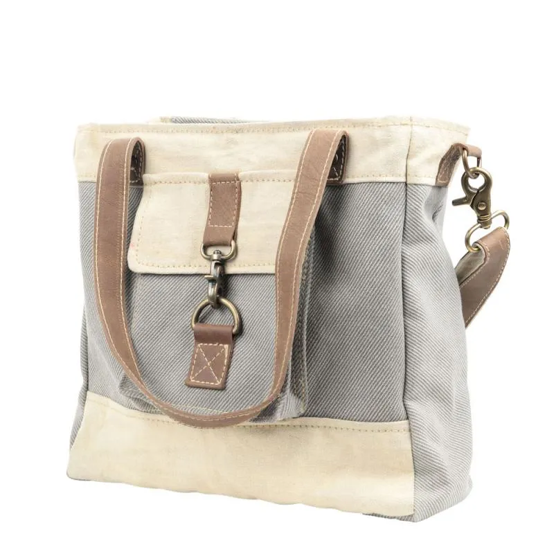 Grey & Cream Crossbody Bag