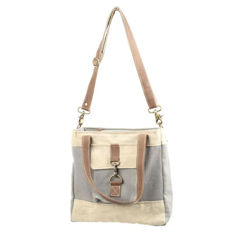 Grey & Cream Crossbody Bag