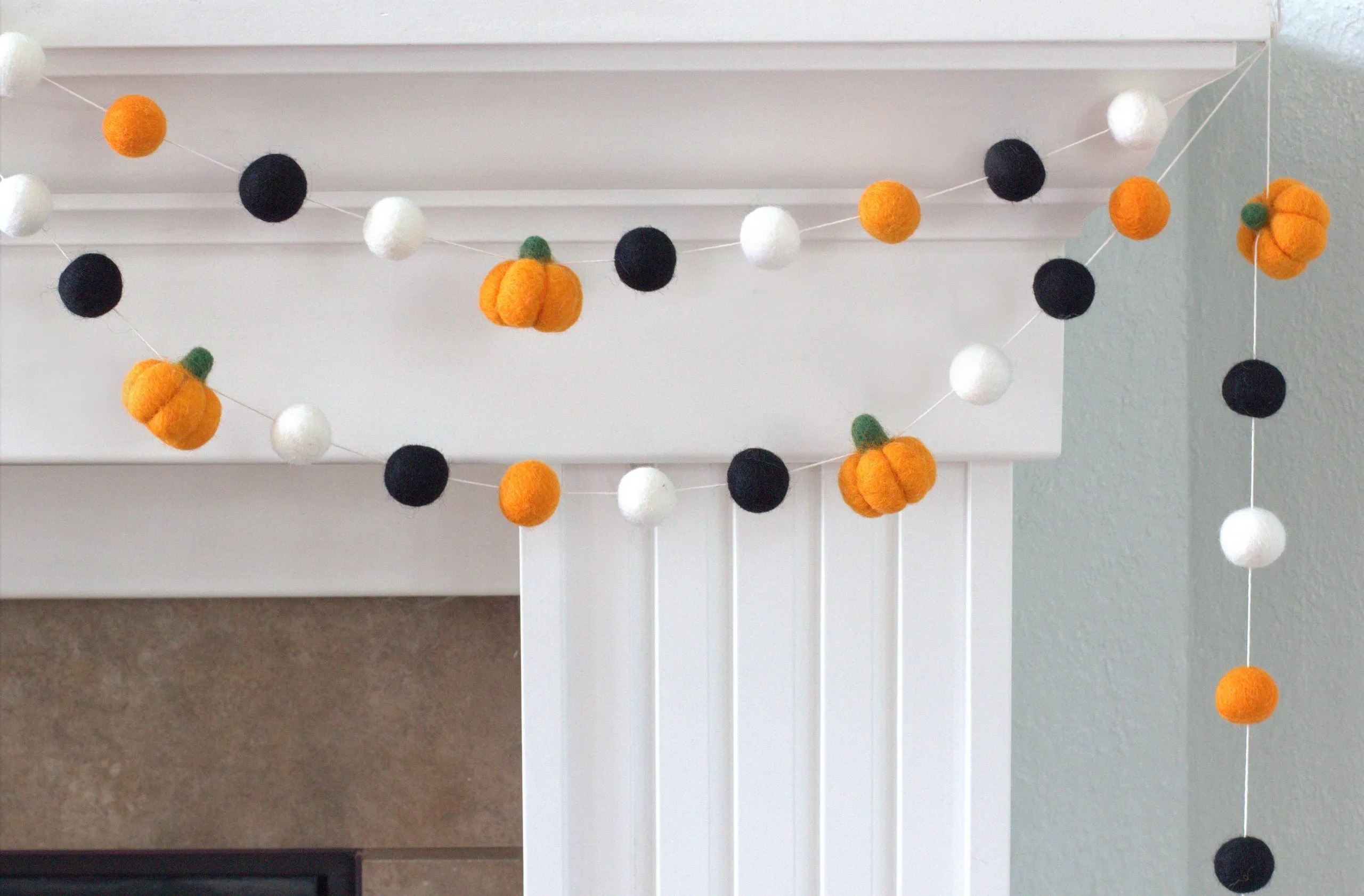 Halloween Pumpkin Garland- Orange & Black