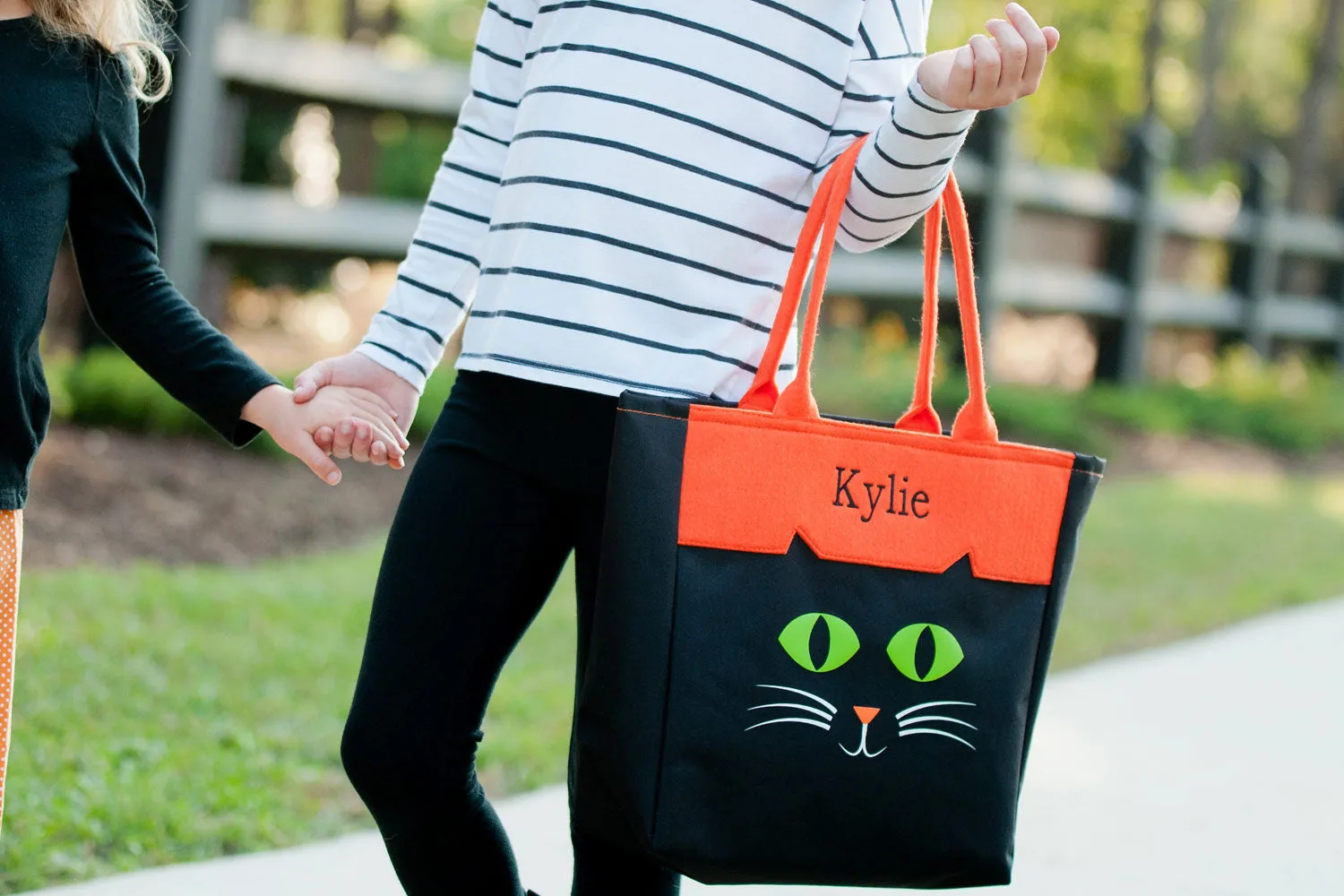 Halloween Trick or Treat Black Cat Character Tote Bag