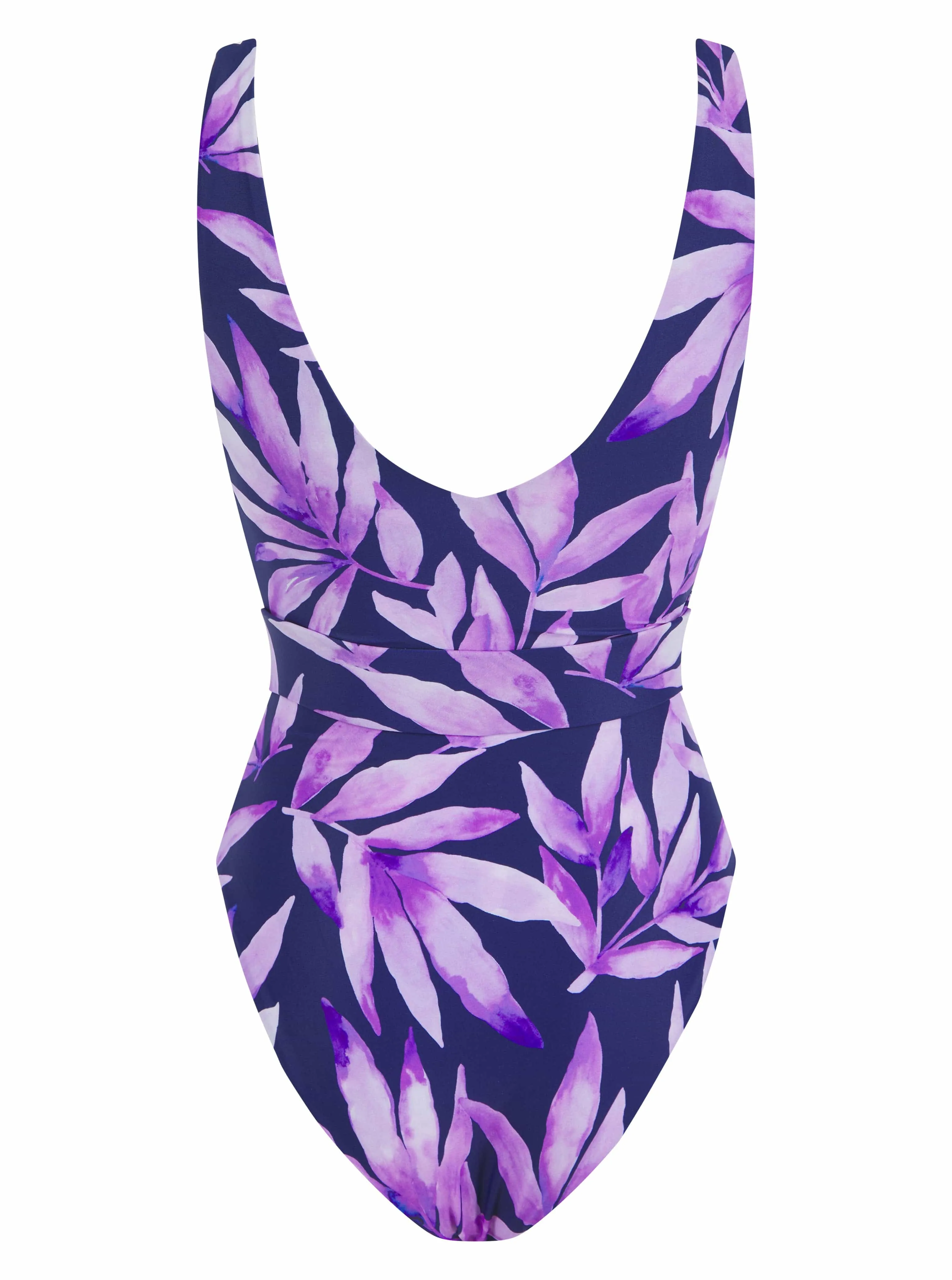 HALO Sa Caleta Swimsuit In Watercolour Purple Leaf