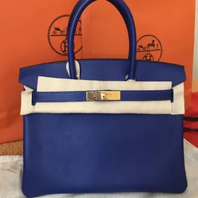 Hermès Birkin 30 Bleu Electrique Taurillon Novillo Gold Hardware GHW