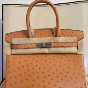 Hermès Birkin 30 Gold Ostrich Palladium Hardware PHW