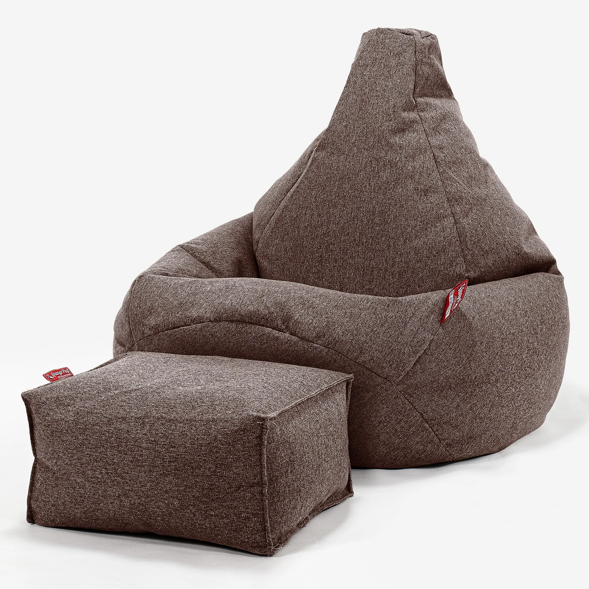 Highback Bean Bag Chair - Interalli Wool Brown