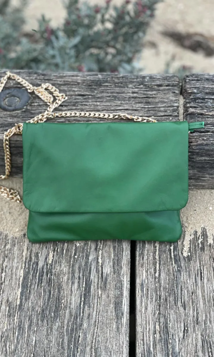 Hoss Venetta Green Gold Chain Bag