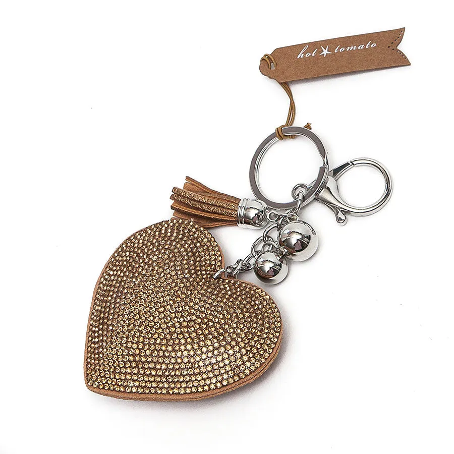 Hot Tomato Classic Heart Crystal Encrusted Keyring