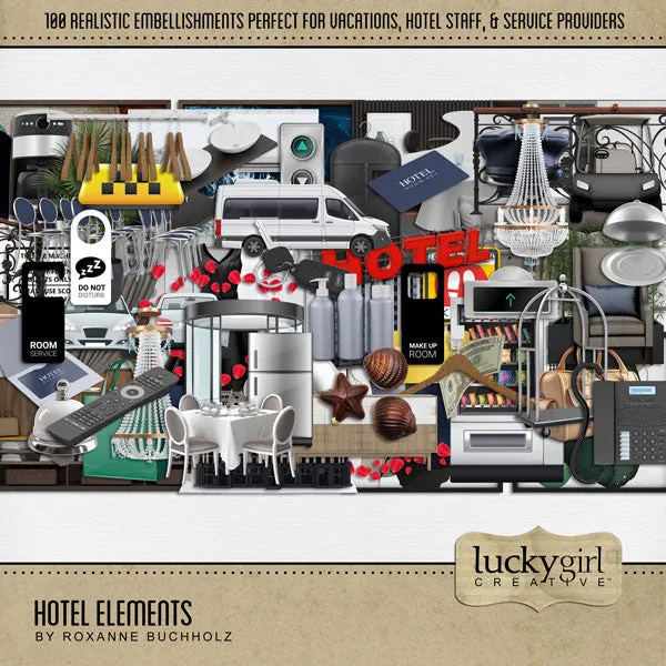 Hotel Elements Digital Scrapbook Kit