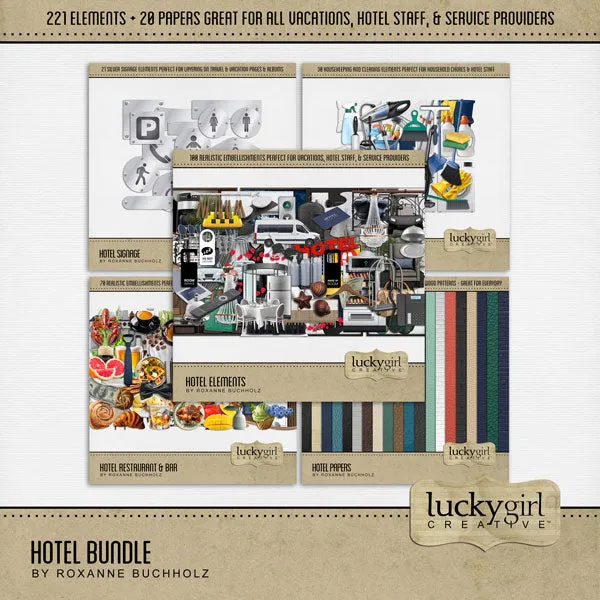 Hotel Elements Digital Scrapbook Kit