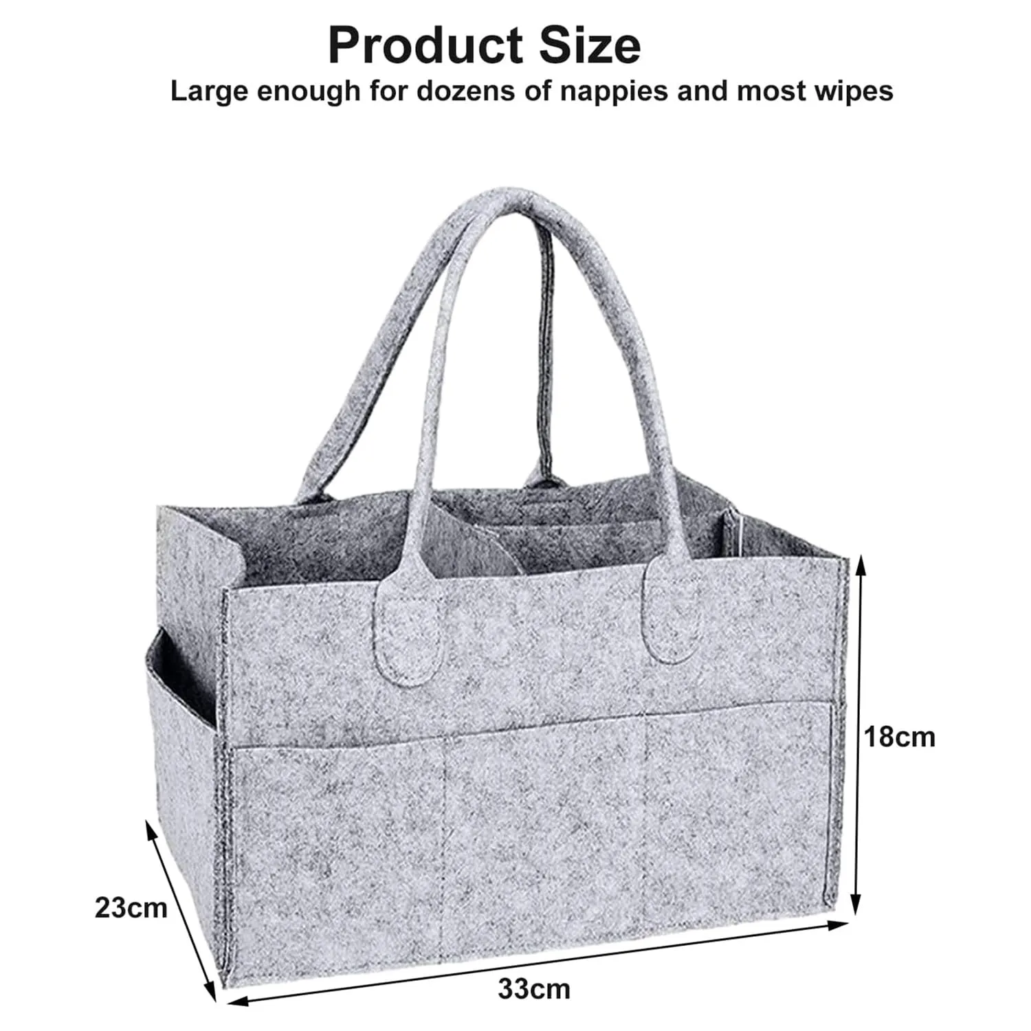 Kuber Industries Diaper Caddy Bag For Travel|Baby Bag For smart mothers|Nursery Storage Foldable Organizer (Grey) (Pack Of 6)