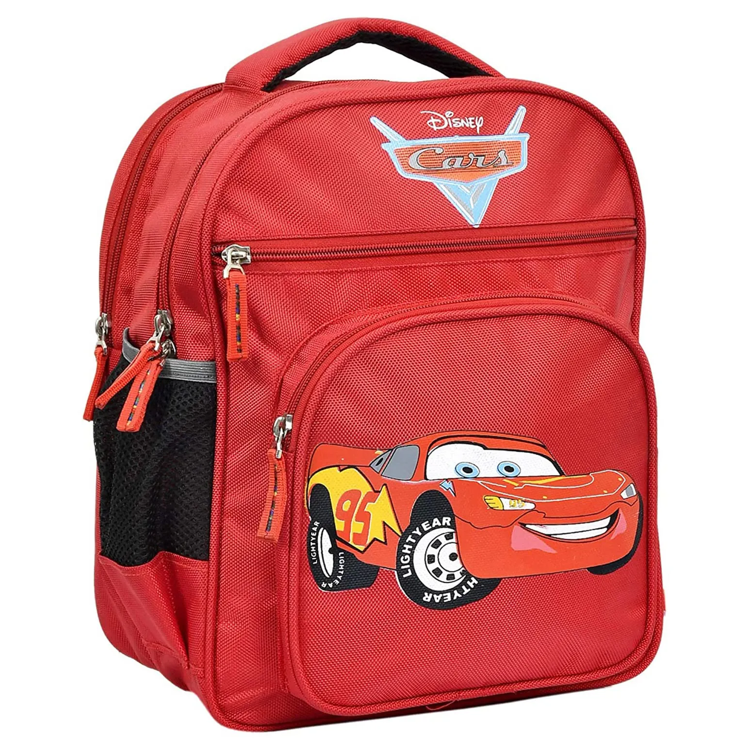 Kuber Industries Fictional Car School Bag | Kids School Bags | Student Bookbag | Spacious School Bag | School Bag for Girls & Boys | School Backpack for Kids | 4 Compartments School Bag | Red