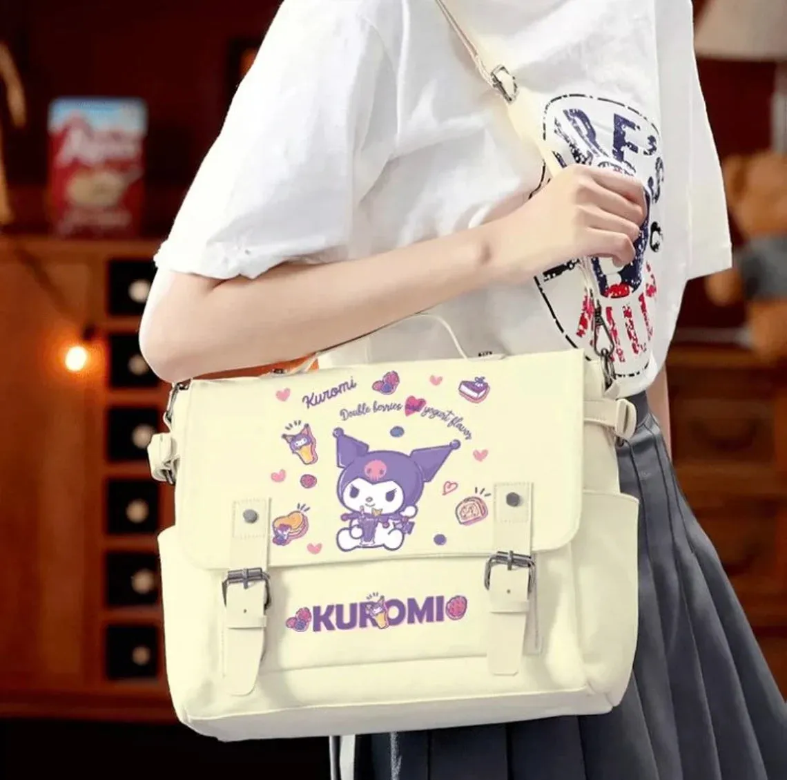 Kuromi Shoulder Bag White Black