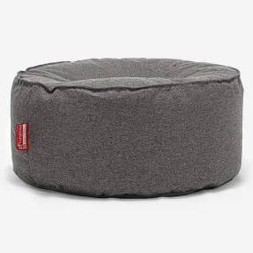 Large Round Pouffe - Interalli Wool Grey