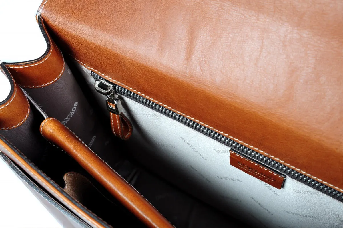 Leather Briefcase - The Arrezo - Terra Tan