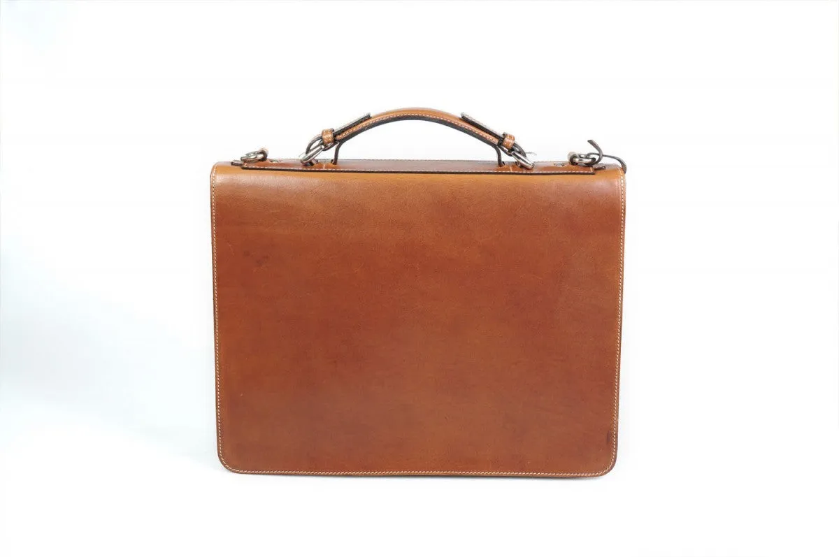 Leather Briefcase - The Arrezo - Terra Tan