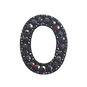 Letter O Black Rivet Hematite Hot fix Or Sew Patch