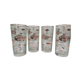 Libbey Mid-Century Marine Life Glasses (Set of 4)