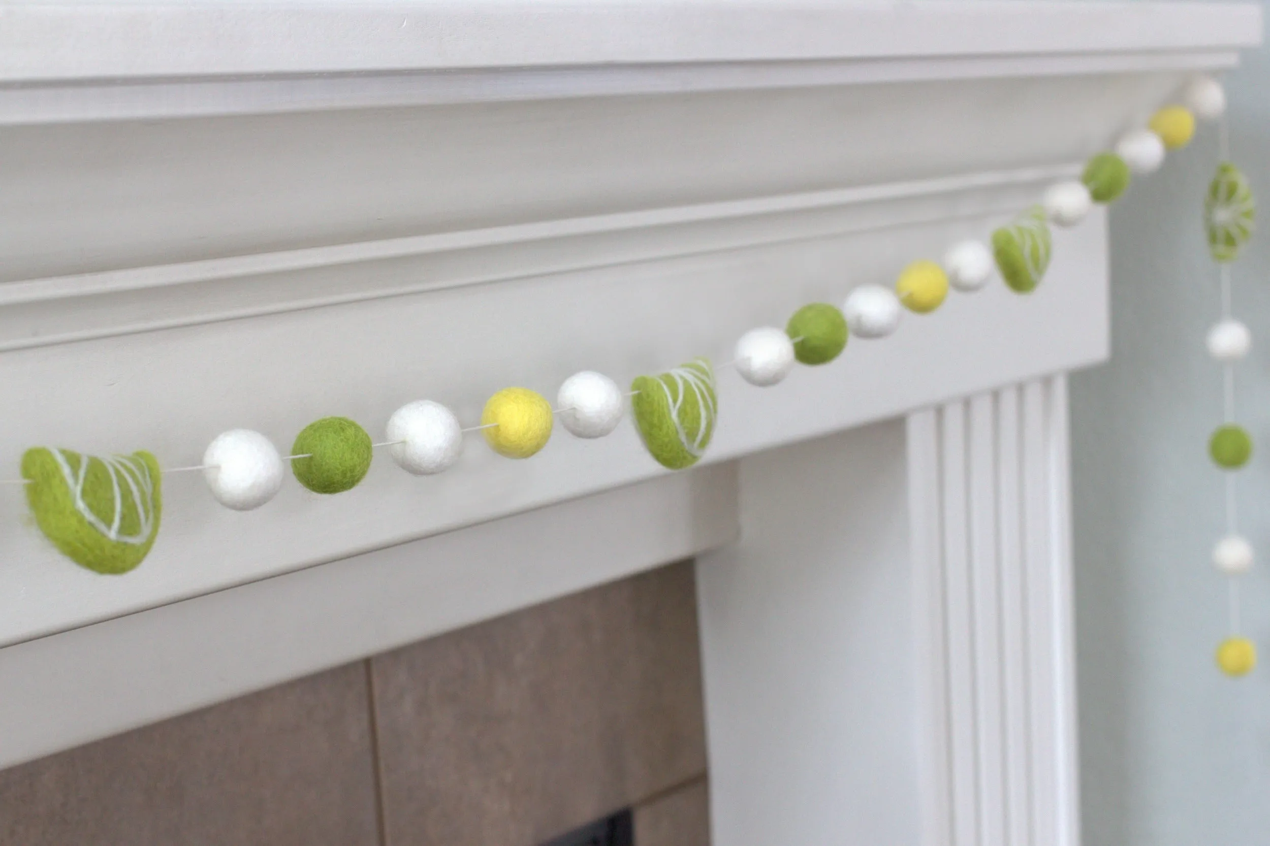 Lime Felt Garland- Yellow, Green & White