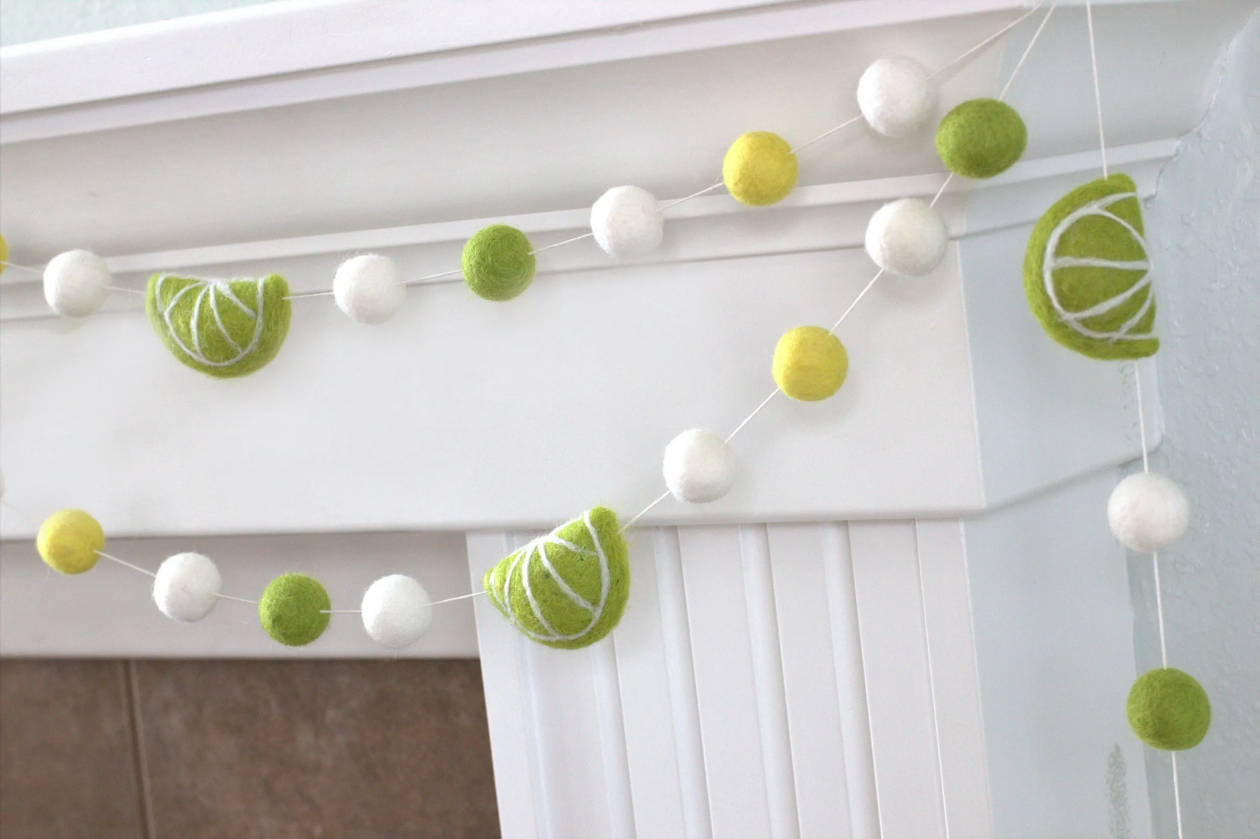 Lime Felt Garland- Yellow, Green & White