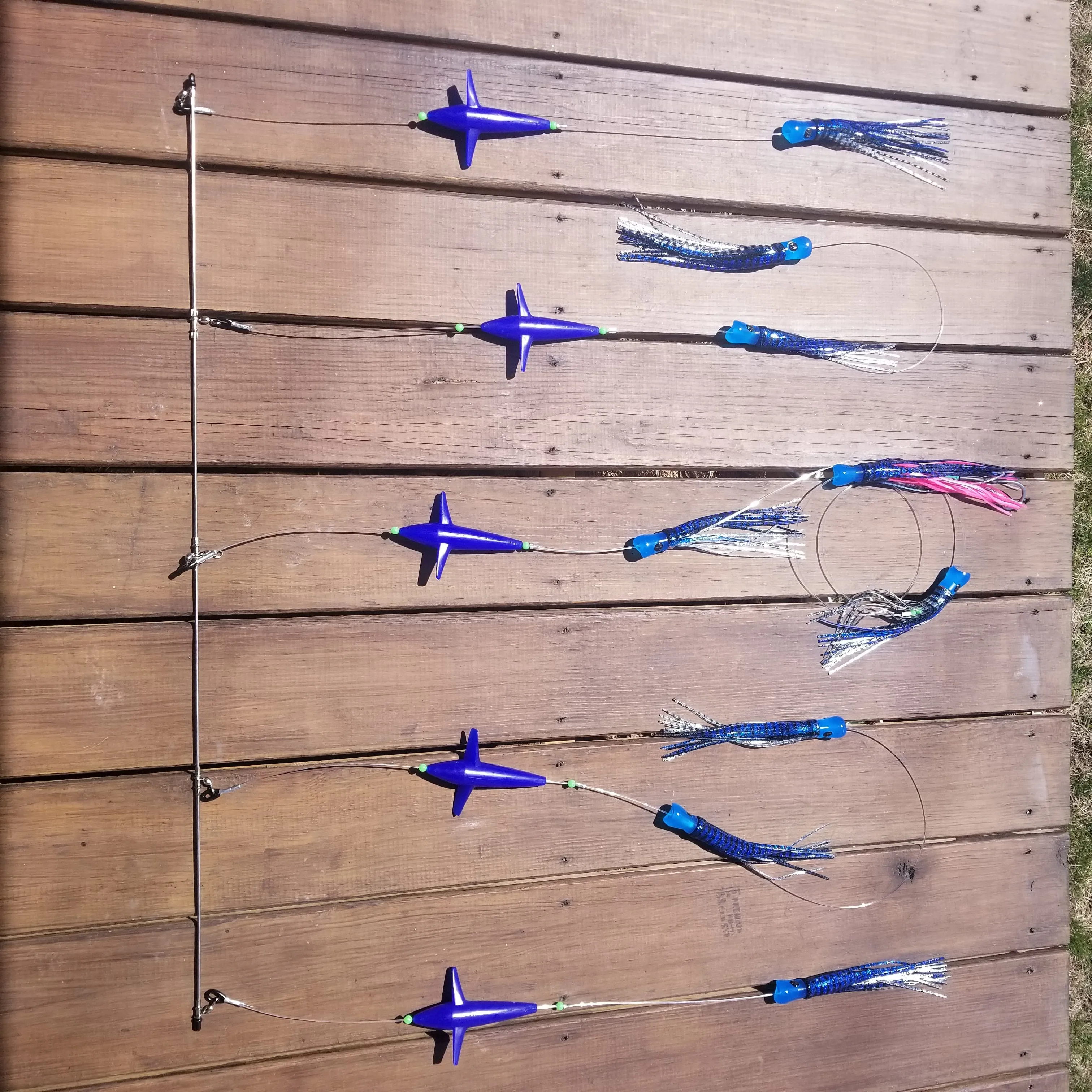 Lobo Lures 36" Skipjack UV Hybrid Blue Silver Mackerel Splash Spreader Bar