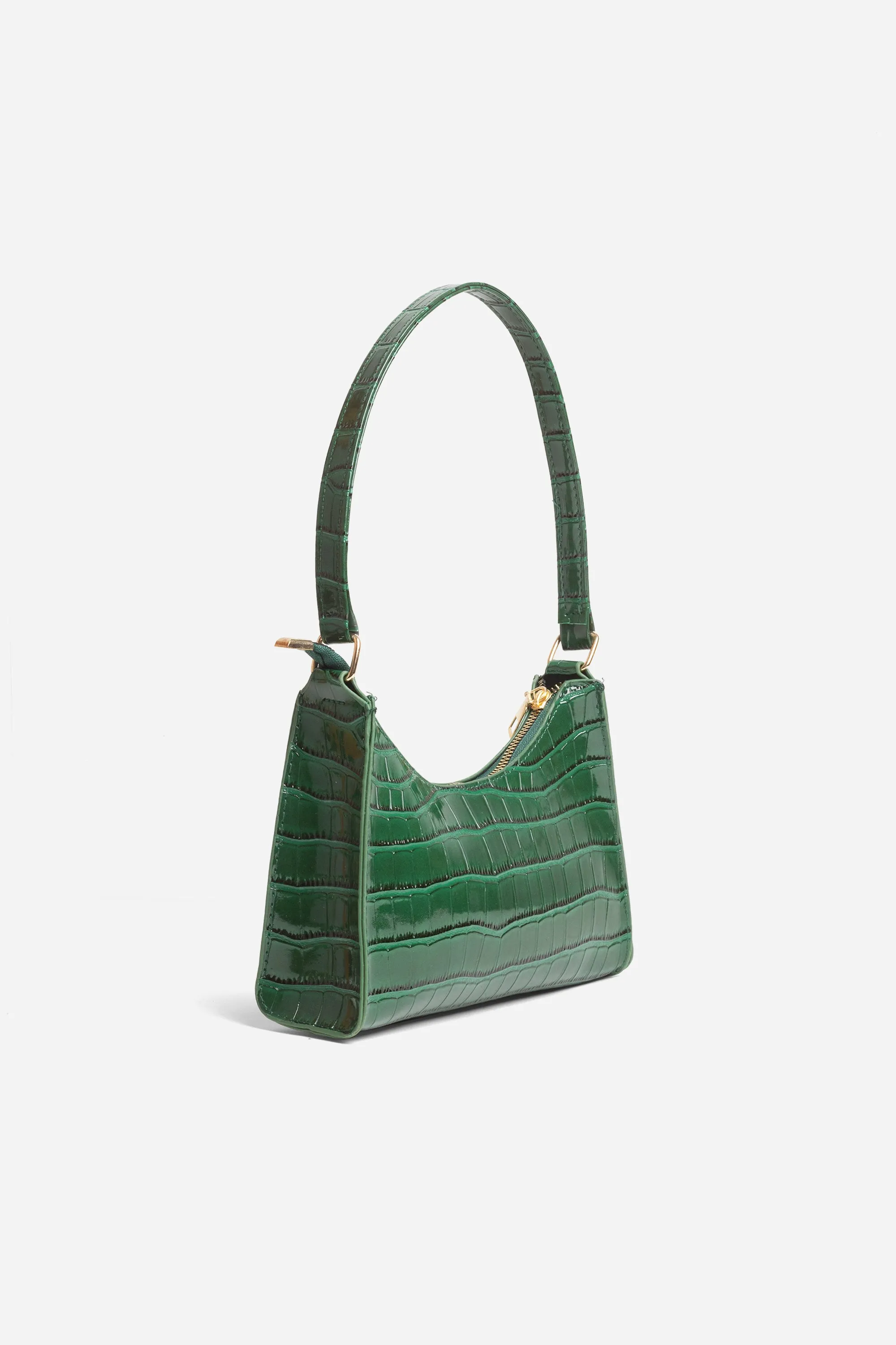 Lucia Mini Green Croc Bag