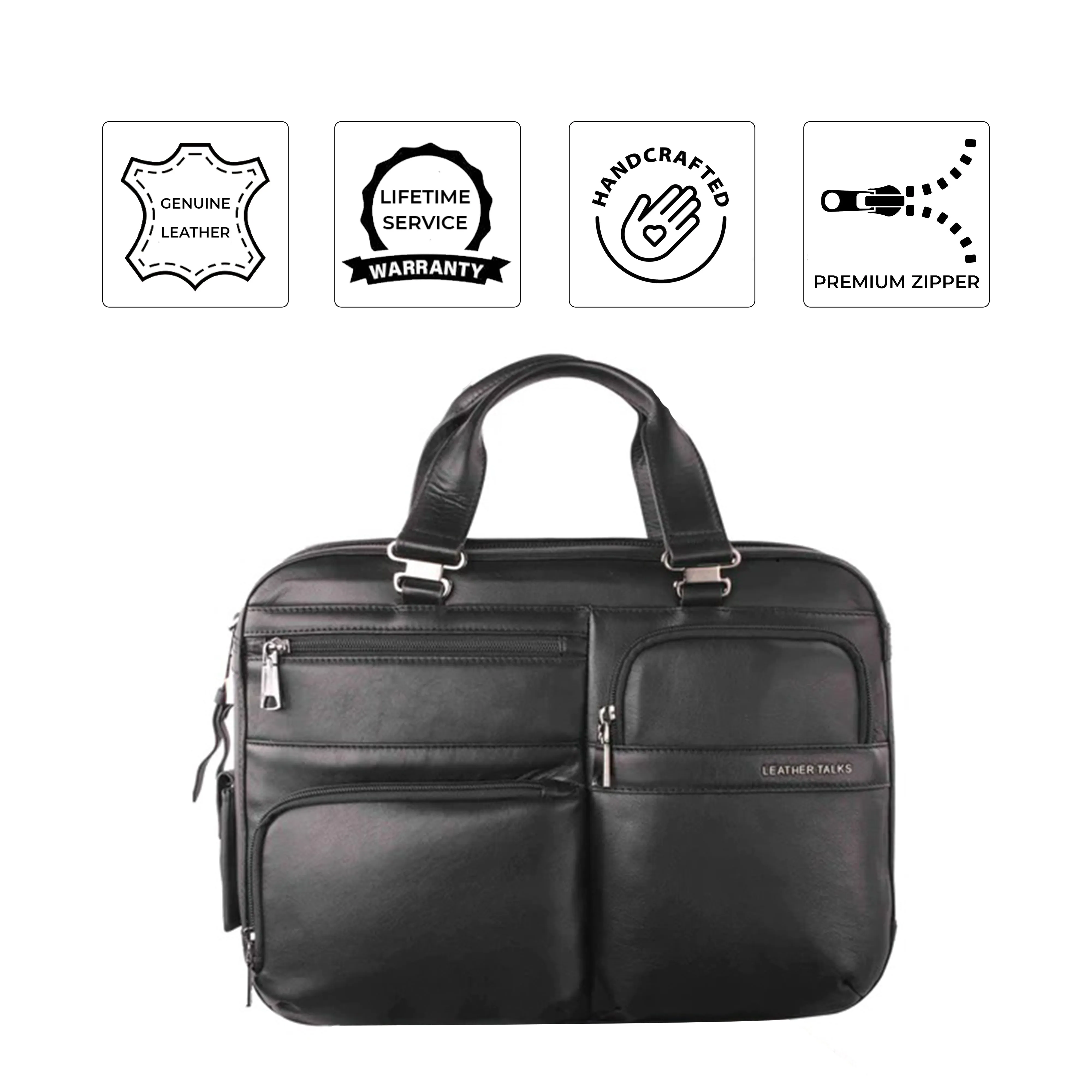 Luxury Corporate Diwai Gift | Jacob Folio Bag | Leather Briefcase For Men | Genuine Leather| Colour: Black