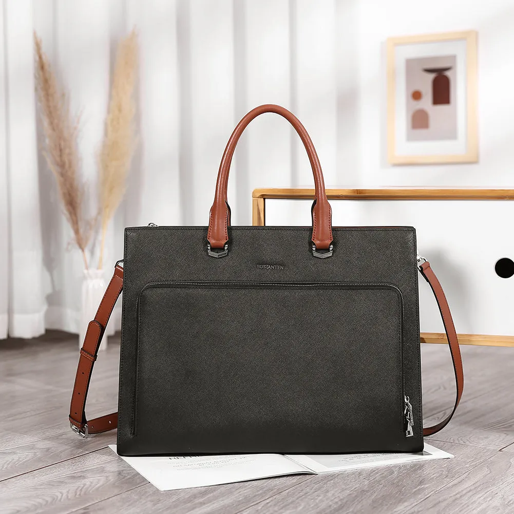 Machk Women's Briefcase Tote — Classic Black Design