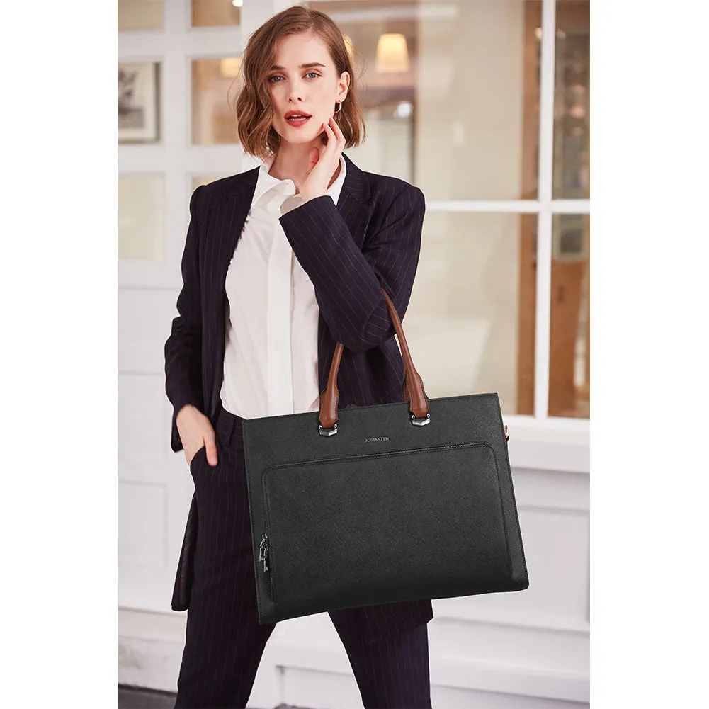 Machk Women's Briefcase Tote — Classic Black Design