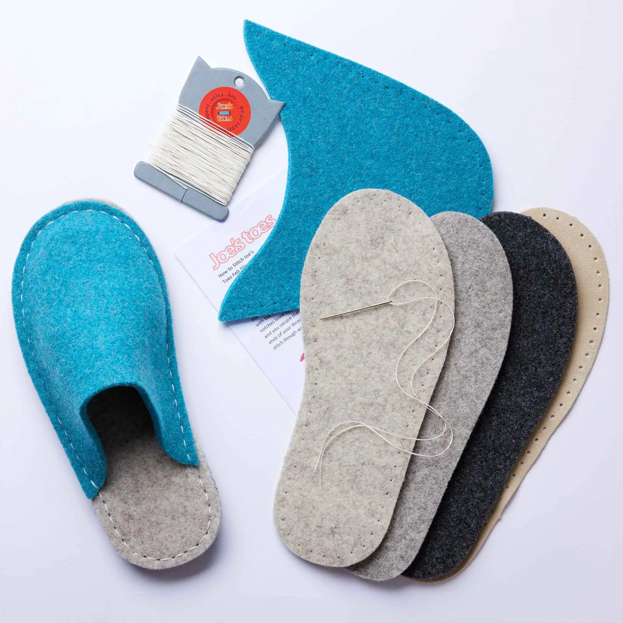 Make your own Felt Slipper Kit with Suede Outsoles