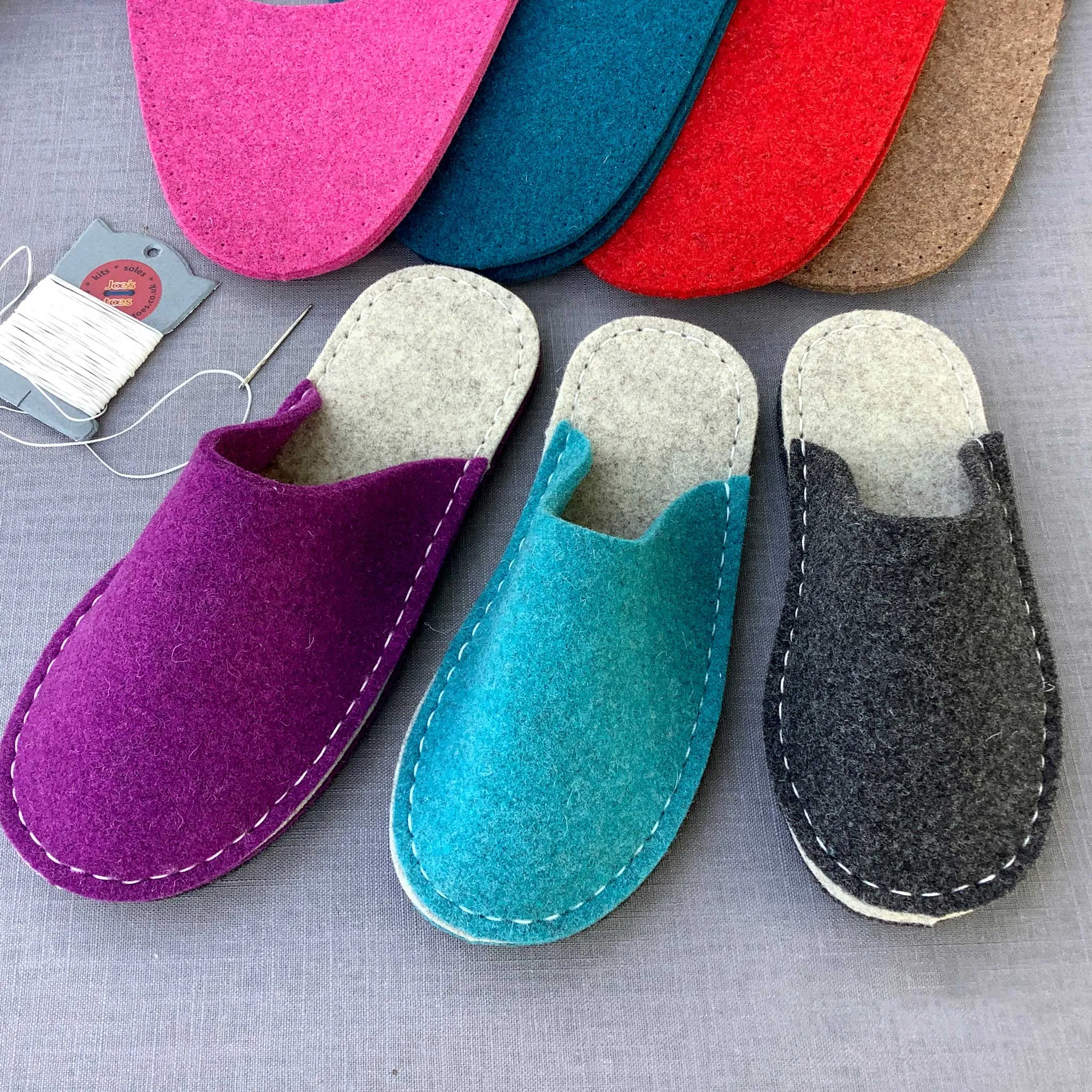 Make your own Felt Slipper Kit with Suede Outsoles